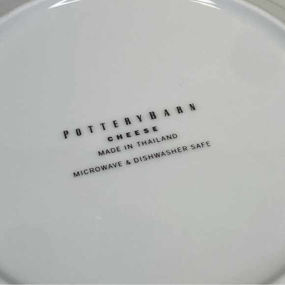 POTTERY BARN Cheese Plate GOUDA Black Rim 7 3/4" Dishwasher Microwave Safe - Picture 6 of 6